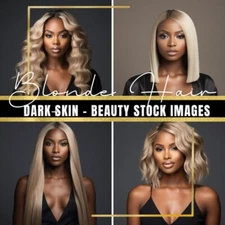 Digital Image Dark Skin Blonde Hair Images | Beauty Stock AI Photos Collection