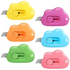 6 Pcs Mini Retractable Box Cutter Letter Opener Paper Cutter for Office School
