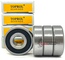 6200-2RS C3 Premium Rubber Sealed Ball Bearing, 10x30x9mm 6200RS (4 QTY)