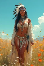 GORGEOUS CUTE SEXY NATIVE AMERICAN LOVELY LADY 4X6 FANTASY PHOTO