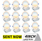 12 Pack 4 Inch Led Ceiling Lights with Night Light - 9W Canless Ultra Thin Wafer