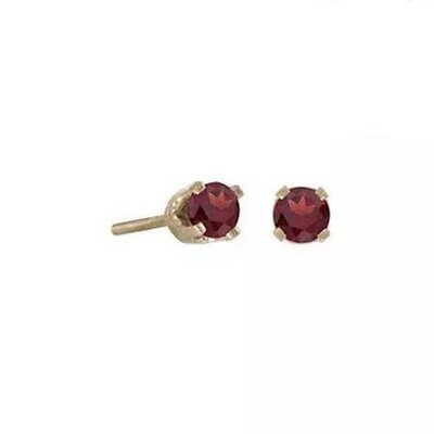 0.24 Ct Garnet Screw-Back Stud Earrings 14k Gold