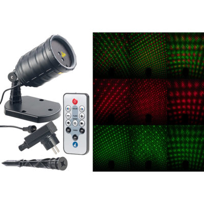 Lunartec Laser-Projektor mit Sternenregen-Lichteffekt, Fernbedien., Timer, IP65