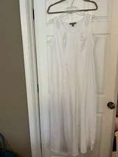 Jessica London Size 12W Women white Fit Flare Dress Sleeveless lace detail back