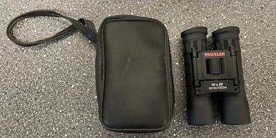 Traveler 10x25 Compact Binoculars with Case - 101m/1000m Range - Black