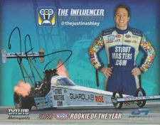 2021 Justin Ashley signed Strutmasters Top Fuel NHRA Hero Card