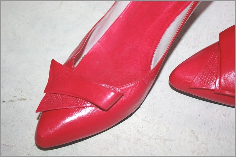 LA GROSSE BOTTE Escarpins Vintage Tout Cuir Rose Fuchsia T 39.5 TTBE - Photo 4/4