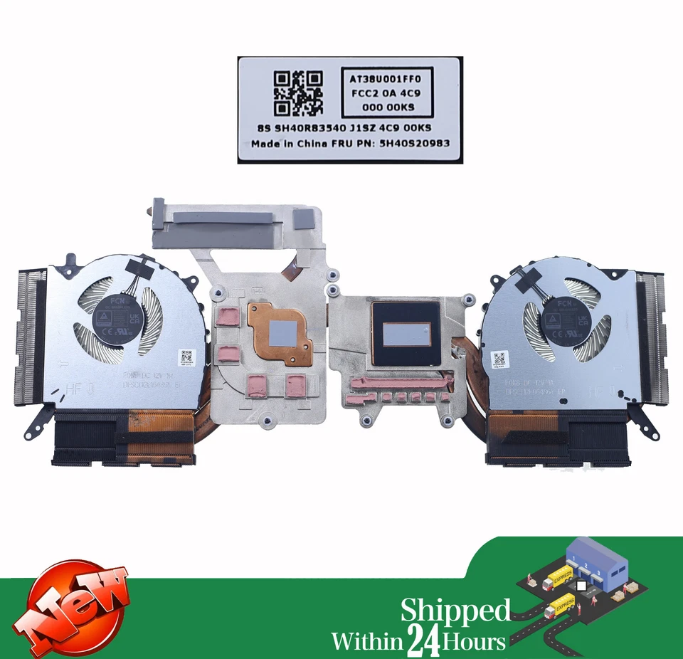 Laptop CPU Heat sink Fan  for LENOVO Y9000P R9000P 2024 5H40S20983 - Image 2 of 2