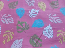 dress fabric remnants 2 metres, Salmon Pink Palm Leave Print. W 112 Cm L 208 Cm