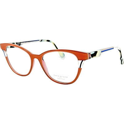 Face A Face Daria 3 Womens Plastic Eyeglass Frame 1624 Camel Transparent 53-17