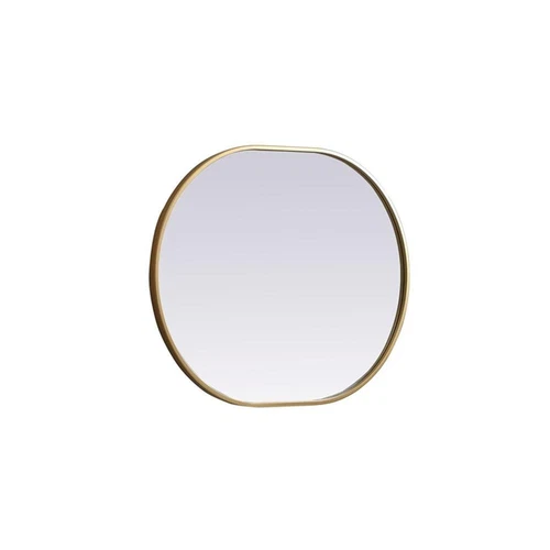 Elegant Decor Asha 24x30" Oval Modern MDF Wood/Iron Mirror in Brass - Picture 5 of 11