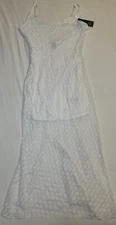 Wild Fable White Lace Maxi Dress Off White Short Sleeves Womens Size S