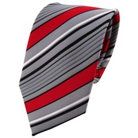 Tigertie Designer Krawatte Rot Grau Silber Schwarz Gestreift