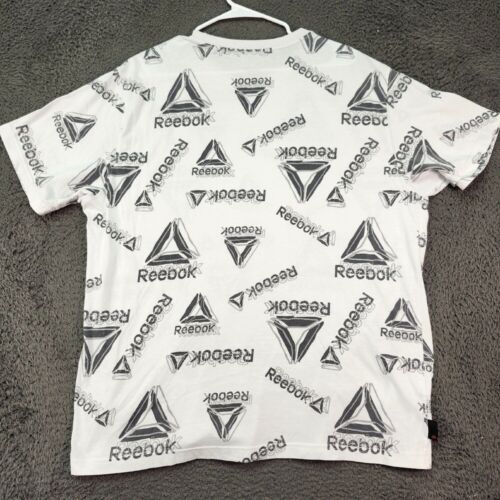 Reebok Graphic Print T-Shirt All Over Logo Tee Casual Top 2XL - Picture 4 of 6