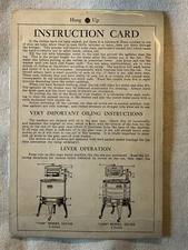 Whirlpool Nineteen Hundred Corp. Cardboard Hang Up Instruction Page Model 1900