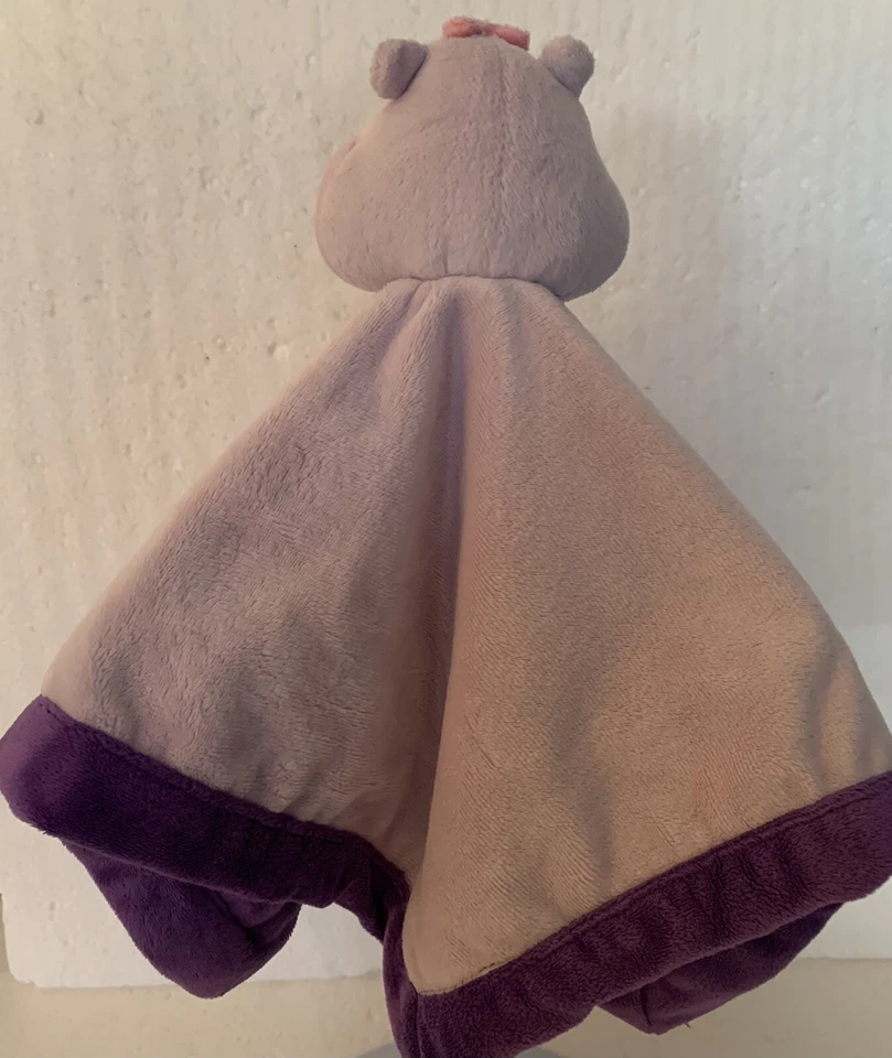 Tiddliwinks Hippo Lovey Púrpura Rosa Arco Manta de Seguridad Suave Bebé Juguete Peluche Foto 4 de 4