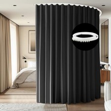 Room Divider Curtains Ceiling Curtain Track 100"W x 84"L Pack of 1 Black
