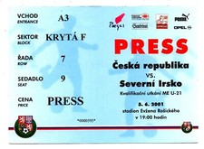 Ticket Czech Republic - Northern Ireland 05.06.2001 U21