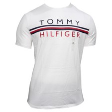 NWT TOMMY HILFIGER MEN'S WHITE CREW NECK SHORT SLEEVE T-SHIRT SIZE S M L XL