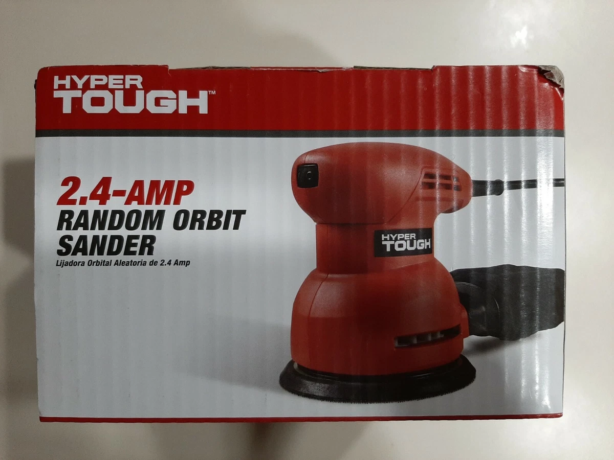 NEW Hyper Tough 2.4 Amp Random Orbit Sander with dust bag and