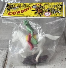 vintage cowboy and Indian with horses and Cowboy still in original package