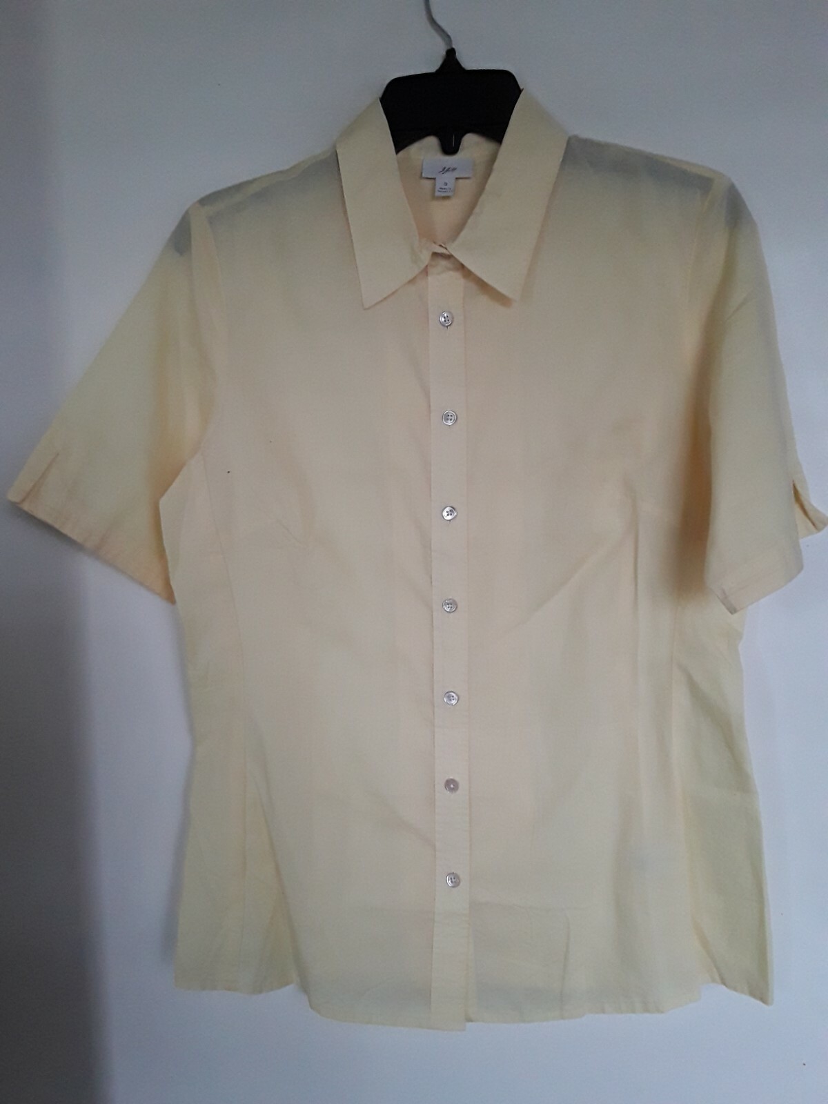 J Jill Button Front Shirt Short Sleeve Yellow Womens Size S