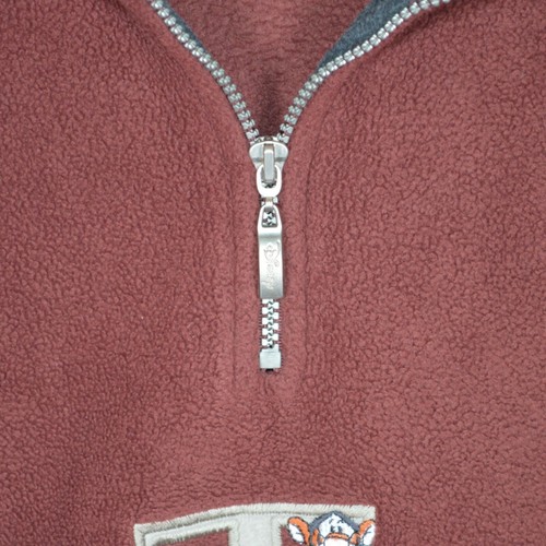 Disney Store Vintage 90s Burgundy Fleece Quarter Zip Jumper Size XS (Oversized) - Picture 4 of 6