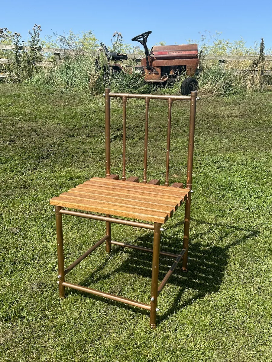 Unusual Industrial Style Copper Pipe Chair