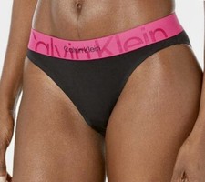 CALVIN KLEIN Embossed Icon Black Pink Splendor Bikini Panty NEW Womens Sz XS 4