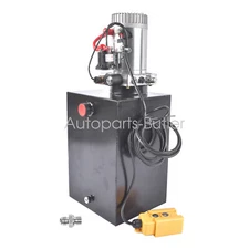 12V Electric Hydraulic Pump, 20 Quart Single-Acting Power Unit for Dump Trucks