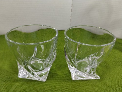Bicchieri da whisky vintage in cristallo di piombo ritorto boemo vecchio stile set bicchieri - Foto 2 di 9