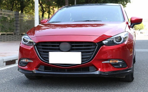 Para Mazda 3 Axela 2017-18 2 piezas negro brillante parrilla delantera tiras cubierta moldura  - Imagen 3 de 6