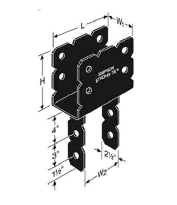 Simpson Strong-Tie OCC66 - 6x6 Ornamental Column Cap - Black Powder Coated