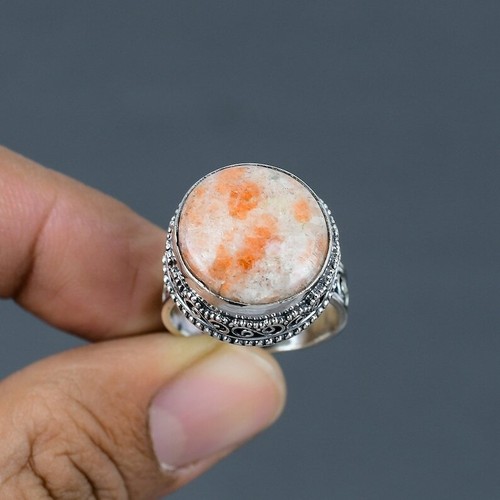 Sunstone Ring 925 Sterling Silver Ring Handmade Gemstone Ring Women's Ring - Picture 3 of 5
