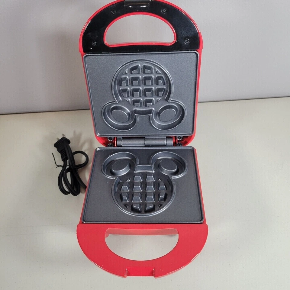 Disney Mickey Mouse Waffle Maker Cartoon Red DCM-92 Individual Shaped Breakfast  - Image 2 of 4