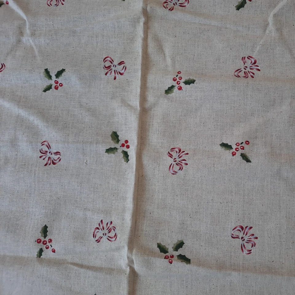 Daisy Kingdom #1690 Holly Peppermint Border Fabric 45"X25" Christmas Winter - Image 3 of 4