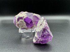 2 Natural Fluorite Quartz Crystal Cluster Mineral Specimen