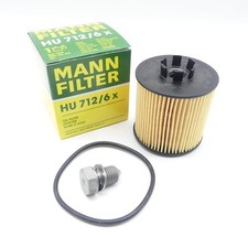 MANN-FILTER HU712/6X Ölfilter + Ölablassschraube passend für Skoda Fabia Octavia