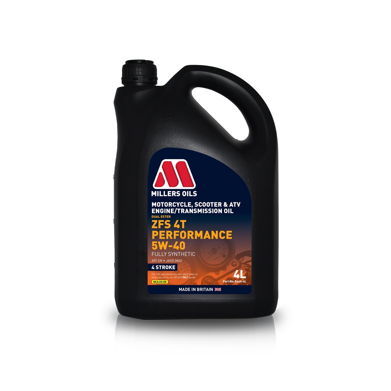 Millers Oils ZFS 4T Performance 5w-40 Four Stroke Motorcycle Engine Oil 4L