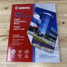 CANON Matte Photo Paper - 50 sheets - 45 lbs weight -  8.5" x 11" - NEW SEALED