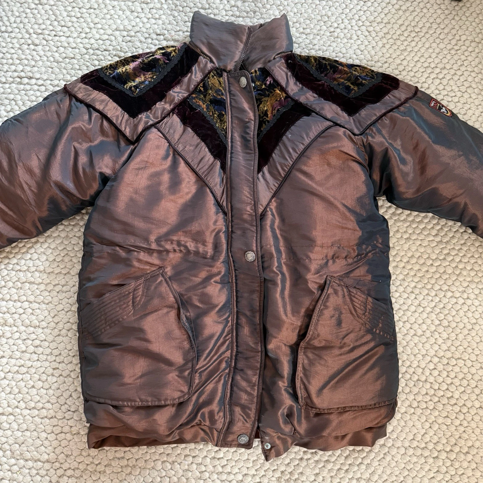 Vintage Triple Fat Goose Down Filled Puffer Snow Jacket Coat Women's Size L