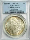 1880-O Morgan Dollar PCGS AU55 VAM 6 8/7 Ear - Top 100 - California Collection