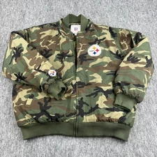 Vintage Pittsburgh Steelers Jacket Mens XL Camo NFL Football G-III 90s RARE