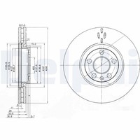 2X Delphi Bremsscheibe BG3740 FüR CitroËN Fiat Lancia Peugeot