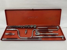 Snap-on Usa Sae 38 Drive Chrome Shallow Socket Set General Service Vintage Snap-on Usa Sae 38 Drive Chrome Shallow Socket Set General Service Vintage
