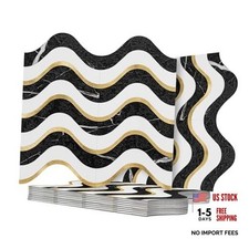 -Sheet Peel and Stick Backsplash Seamless 10 Marble Black Pure White Gold Metal
