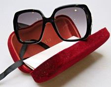 Womens GUCCI Acetate Square Oversized Frame GG0096S 001 Sunglasses Black w Case