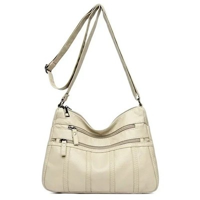 Women s Soft Leather Crossbody Bag, 2026 Retro Multi-pocket Shoulder Handbag