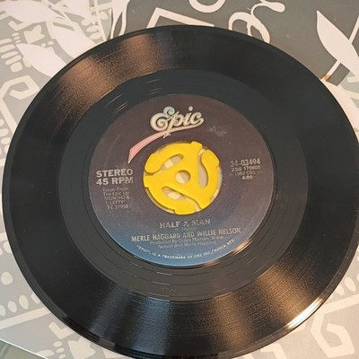 45 rpm vinyl, Merle Haggard, half a man/reasons to quit