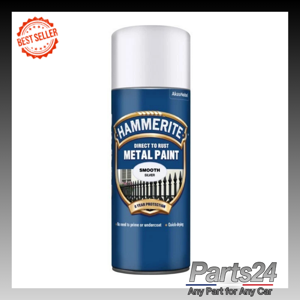Hammerite SILVER 400ml Direct To Rust Smooth Quick Drying Spray Paint